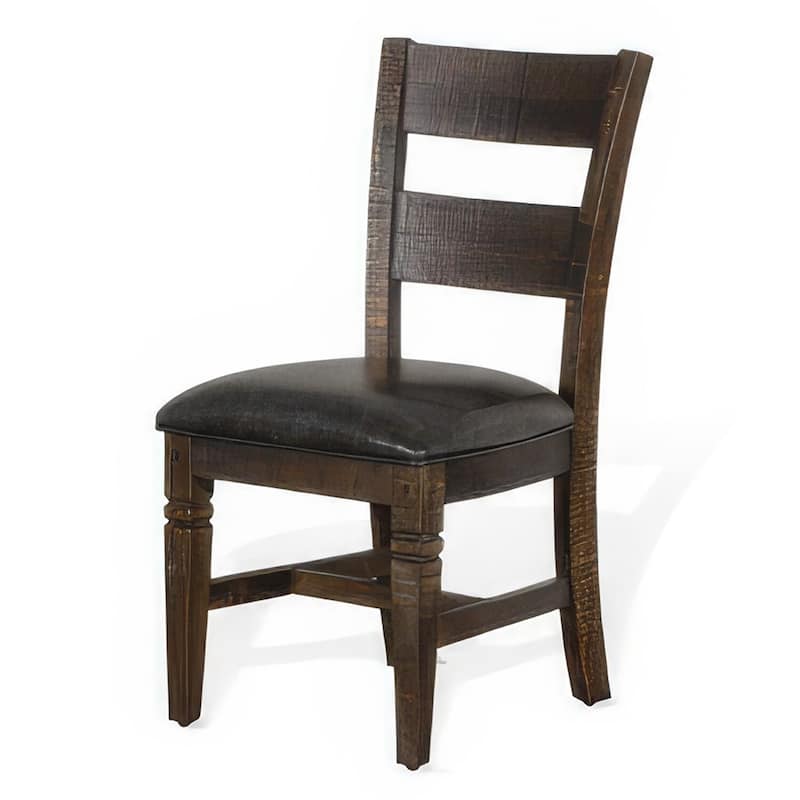 Brown/Gray Faux Leather Upholstered Wood Frame Dining Chair, Sturdy Dining Chair for Dining Rooms - 21.75