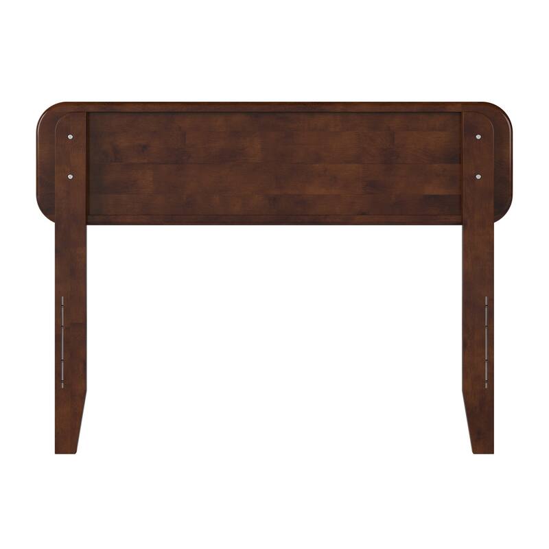 Twin Solid Wood Headboard in Walnut with Smooth Finish and Sleek Contemporary Style for Bedroom