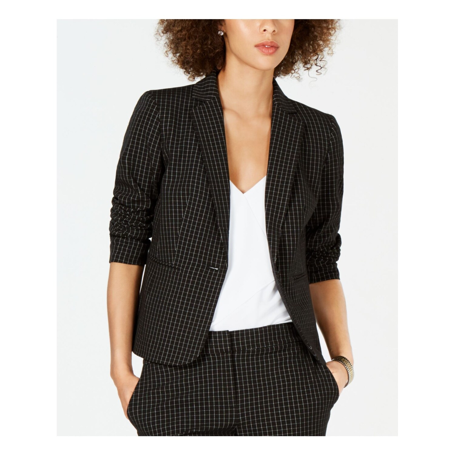 women's windowpane jacket