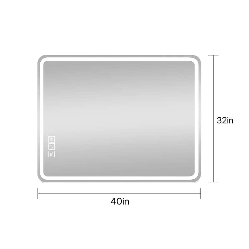 LED Anti-Fog Frameless Bathroom Vanity Mirrors with Front Lights