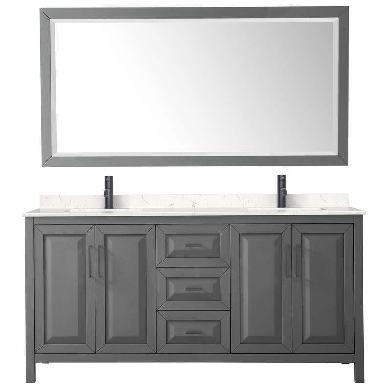 Wyndham Collection Daria 72" Free Standing Double Basin Vanity Set