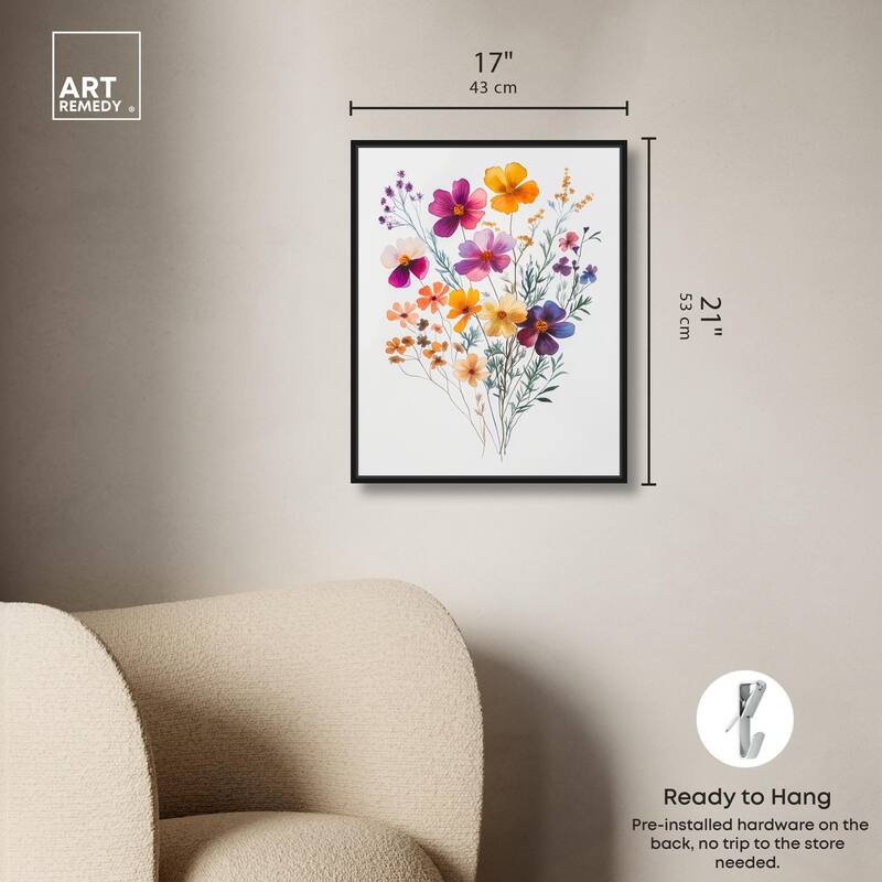 Watercolor Wildflower Canvas by Art Remedy