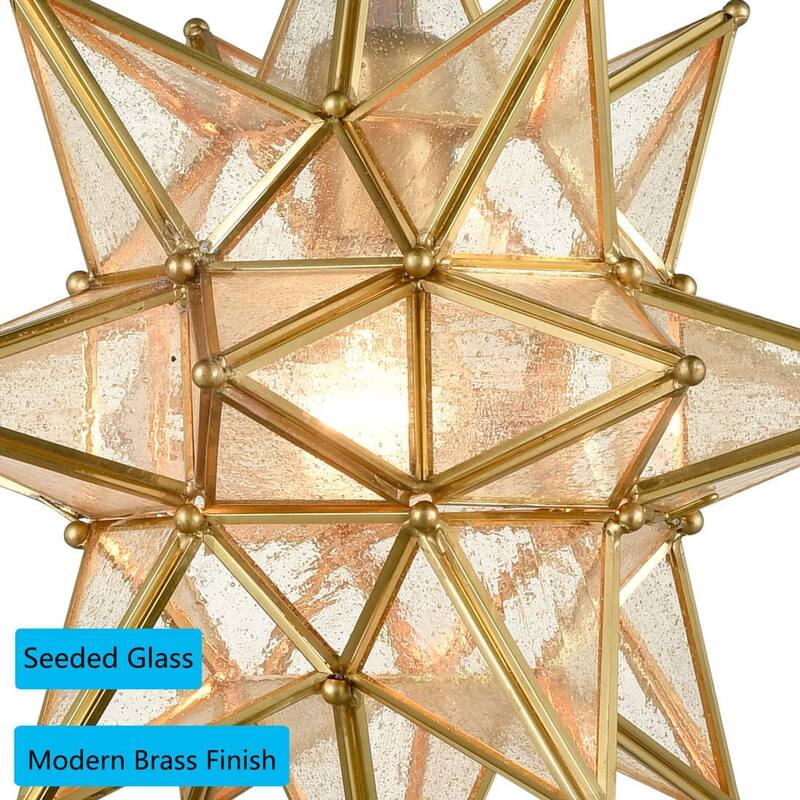 Ibiza Moravian Star Pendant Light Chandelier Seeded Glass 13-Inches
