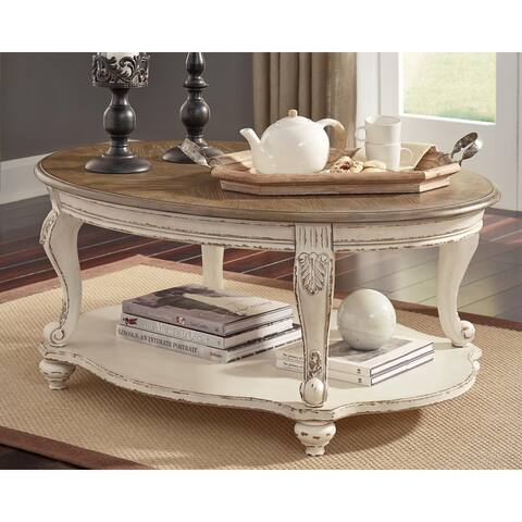 Realyn Coffee Table - White/Brown