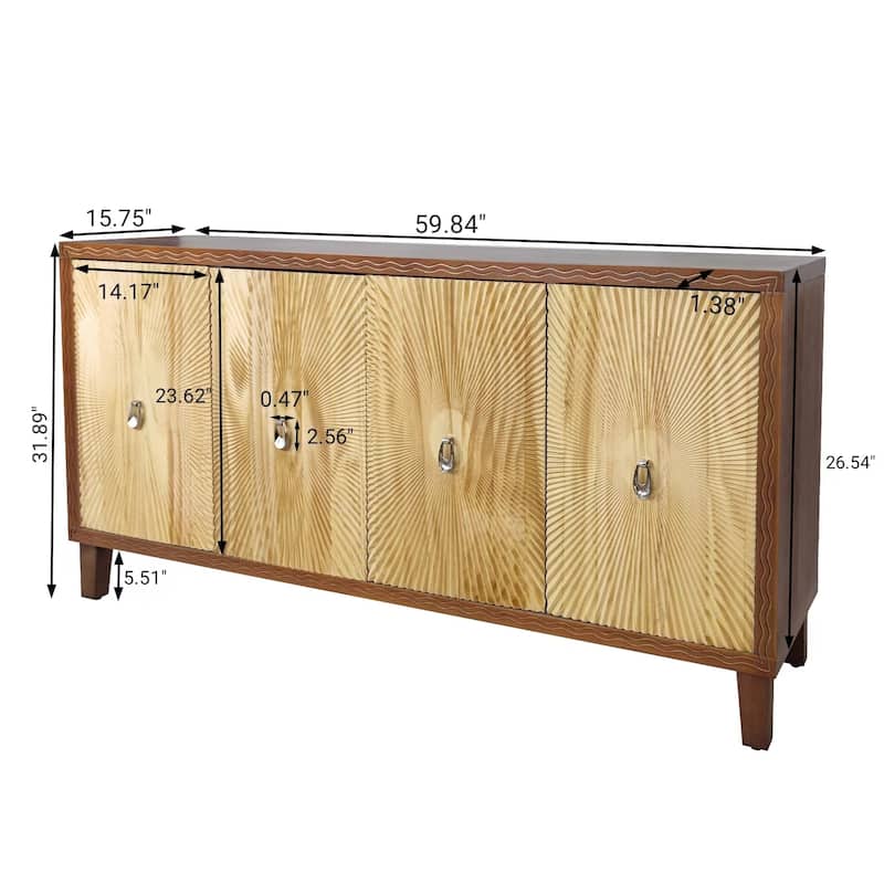 Large Buffet Storage Cabinet with Adjustable Shelves