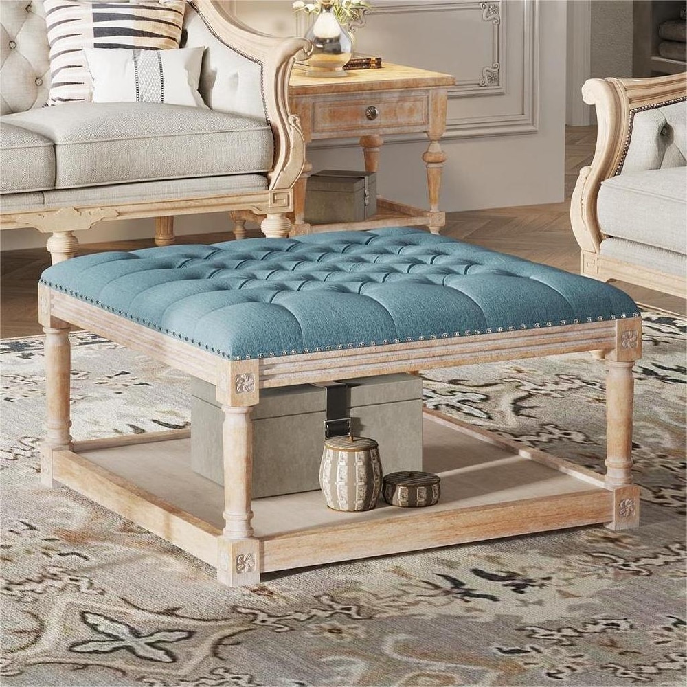 Blue Traditional Pouf Bed Bath Beyond