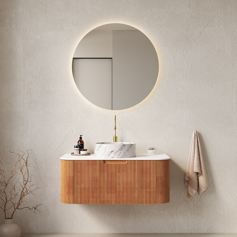 Wall-Mounted Floating Bathroom Vanity with Sink