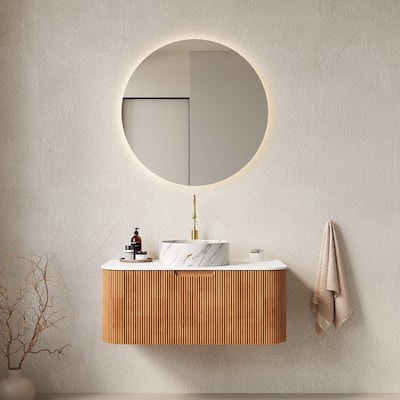 Wall-Mounted Floating Bathroom Vanity with Sink