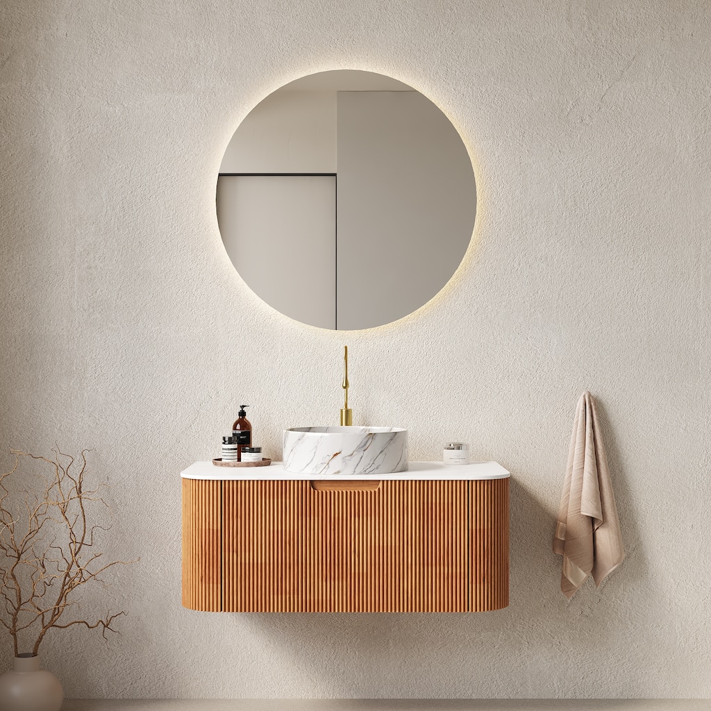 Wall-Mounted Floating Bathroom Vanity with Sink