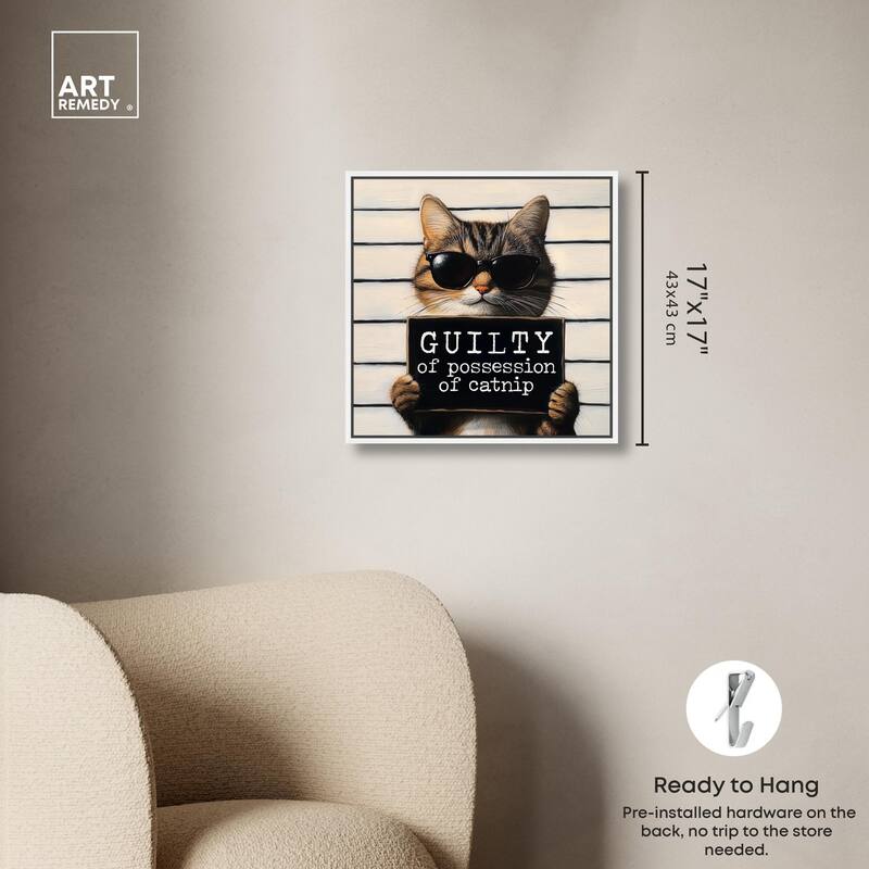 Guilty of Catnip Canvas by Art Remedy