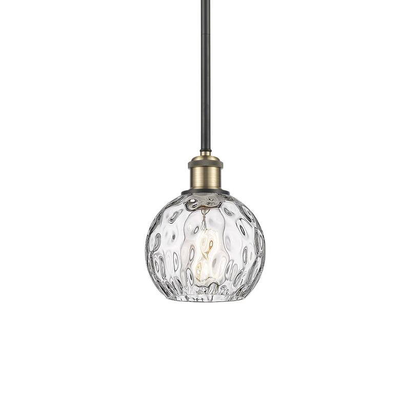 Innovations Lighting 516-1S-8-6 Athens Pendant Athens 6" Wide Mini - Black Antique Brass / Clear Water Glass
