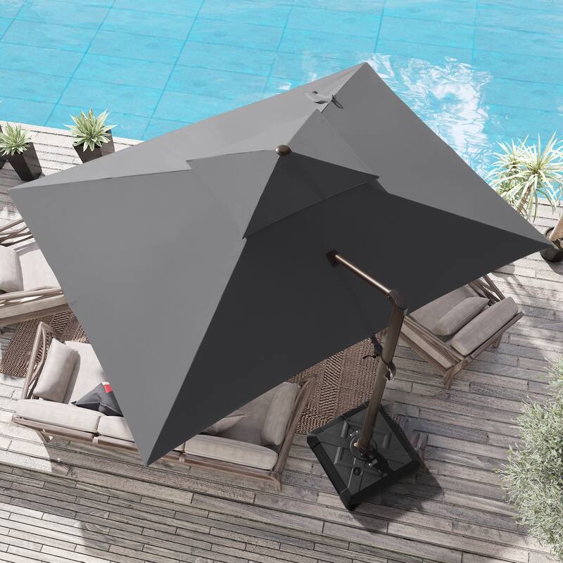 10 x 13 Feet Double Top Outdoor Patio Offset Cantilever Umbrella with NO Base