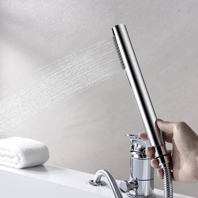 3 Hole Waterfall Roman Tub Faucet Deck Mount Bathtub Faucet with Hand