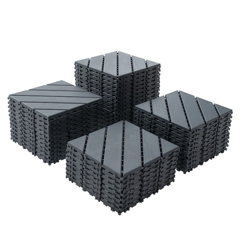 1 ft. x 1 ft. Outdoor Patio Deck Tiles, Garage Floor Tiles(Box of 44)
