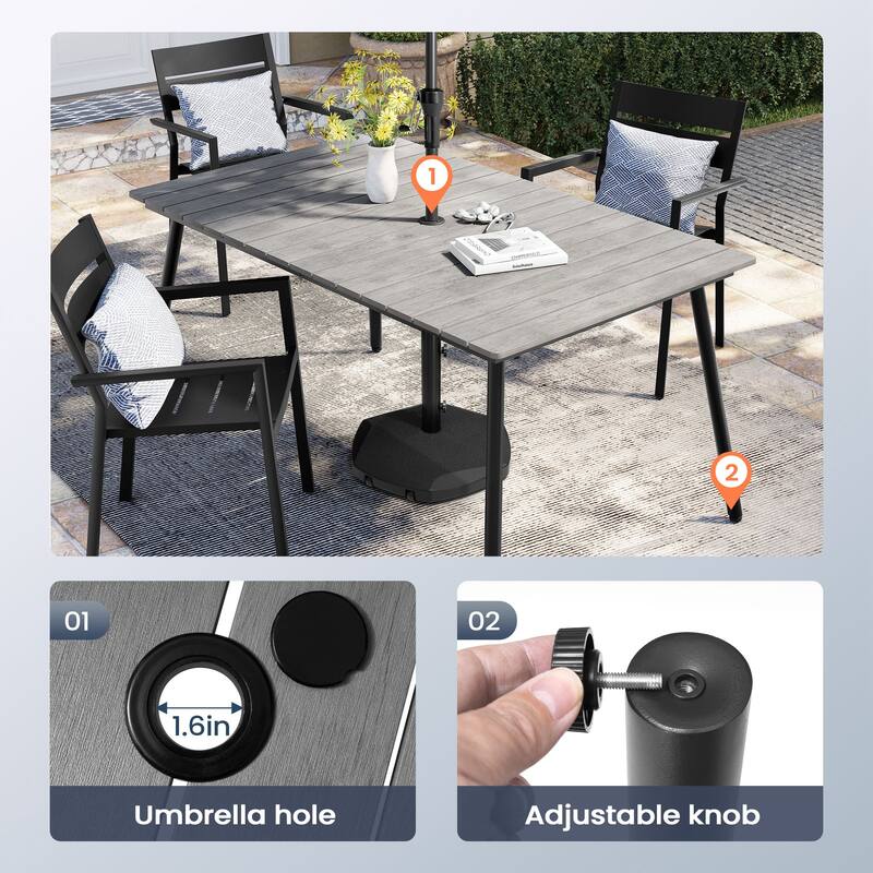 Outdoor 7-piece Patio Dining Set with Stackable Dining Chairs