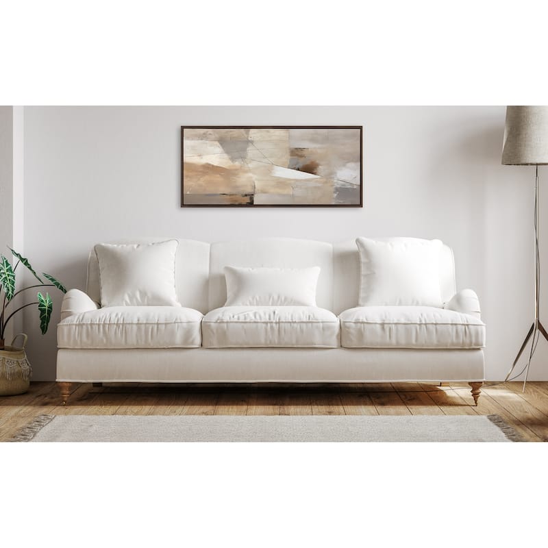 Kate and Laurel Sylvie Contemporary Neutral Textured Abstract Framed Canvas by The Creative Bunch Studio