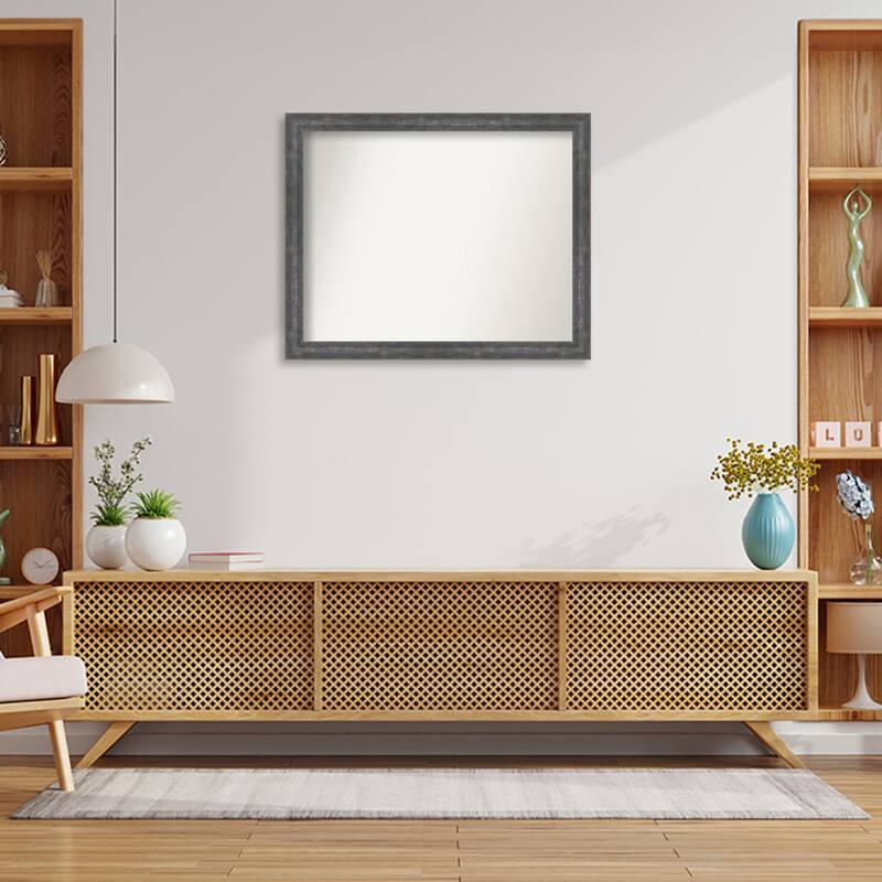 Angled Non-Beveled Wood Framed Wall Mirror