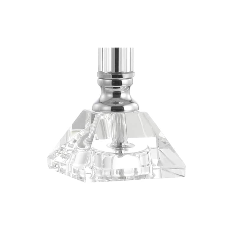 Goddard 19.5" Crystal Column/Metal LED Table Lamp, Clear by JONATHAN Y