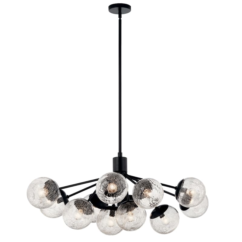 Kichler Lighting Silvarious Crackle Glass Convertible Chandelier - 48 in - Black