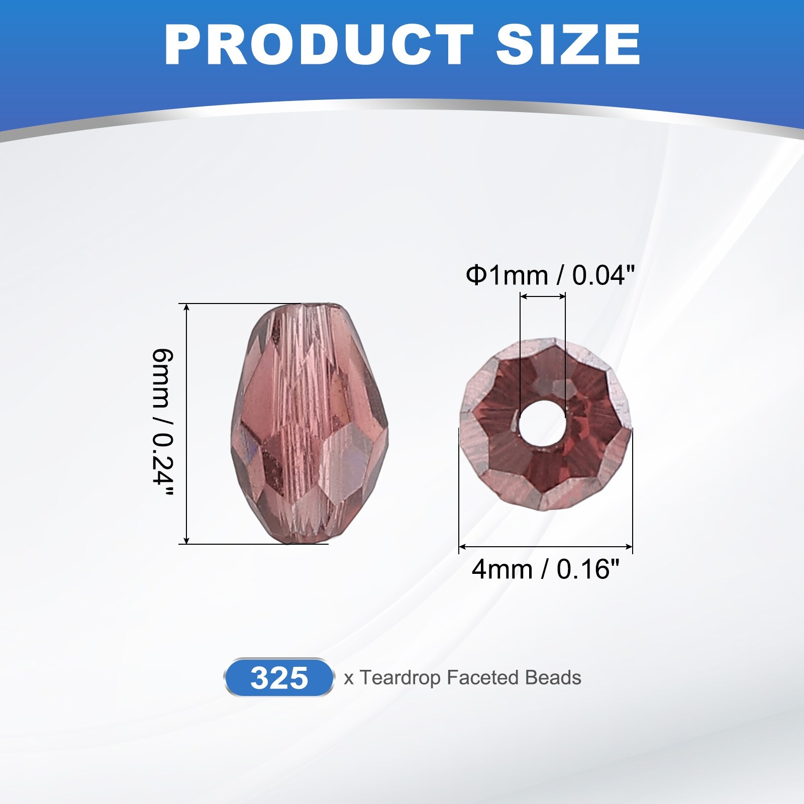 325 Pcs Teardrop Faceted Glass Crystal Beads for Jewelry Making, Light Green