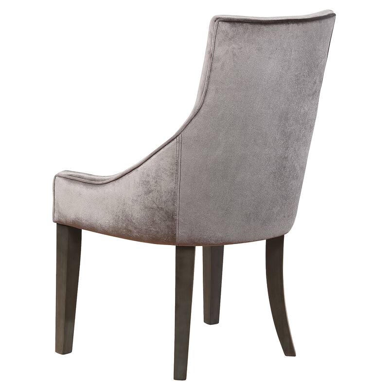 Phelps Grey Velvet Upholstered Dining Side Chair (Set of 2)