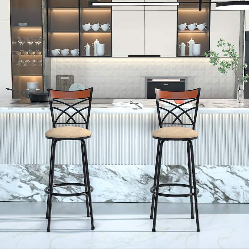 Javlergo Bar Stools Swivel Adjustable Height Counter Stools, Set of 2