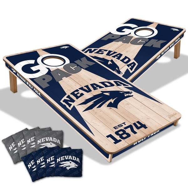 slide 2 of 6, Nevada Wolf Pack NCAA 2x4 Cornhole Board Set Include Carrying Case