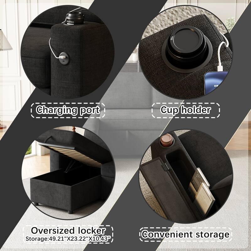 2 in 1 Pull Out Sofa Bed with Storage Sofa