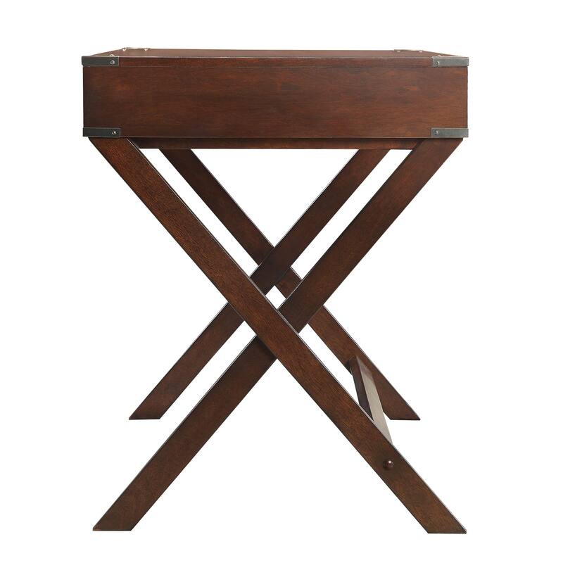Kenton X Base Wood Accent Campaign Writing Desk iNSPIRE Q Modern
