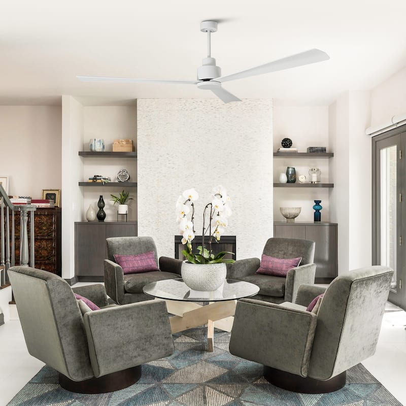 52-inch Modern Indoor Outdoor 6-Speed Reversible Ceiling Fan with Remote