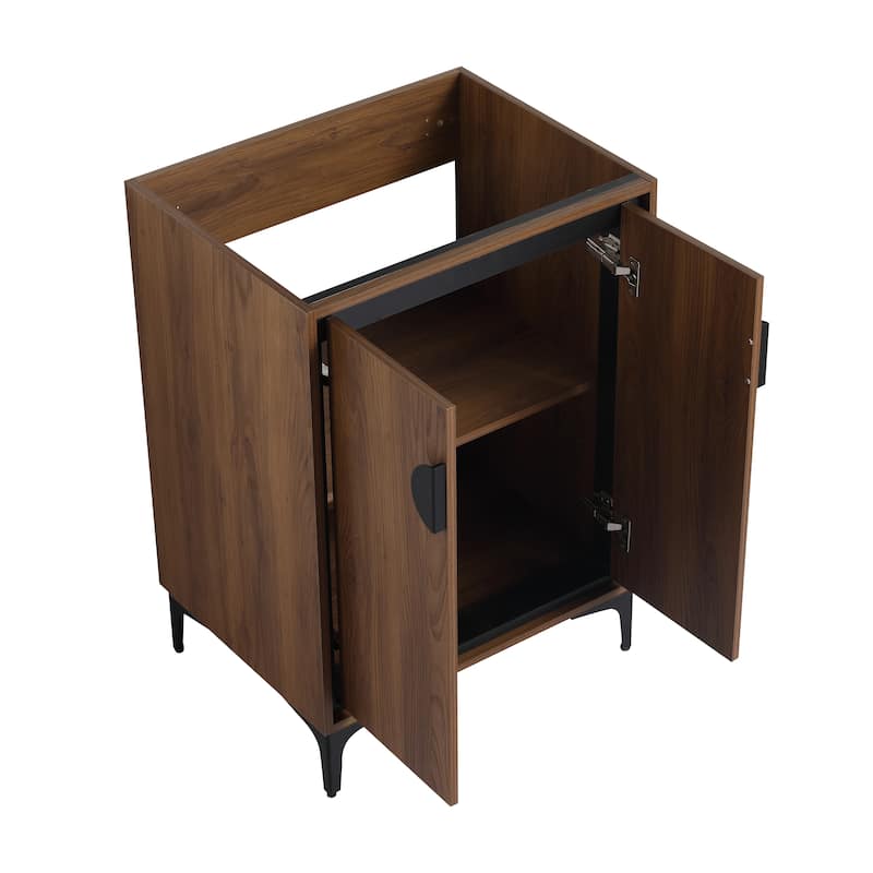 24"/30" FreeStanding Bathroom Vanity with Sink, Floor Stand Bathroom Vanity with Soft Close Door and Adjustable Shelf