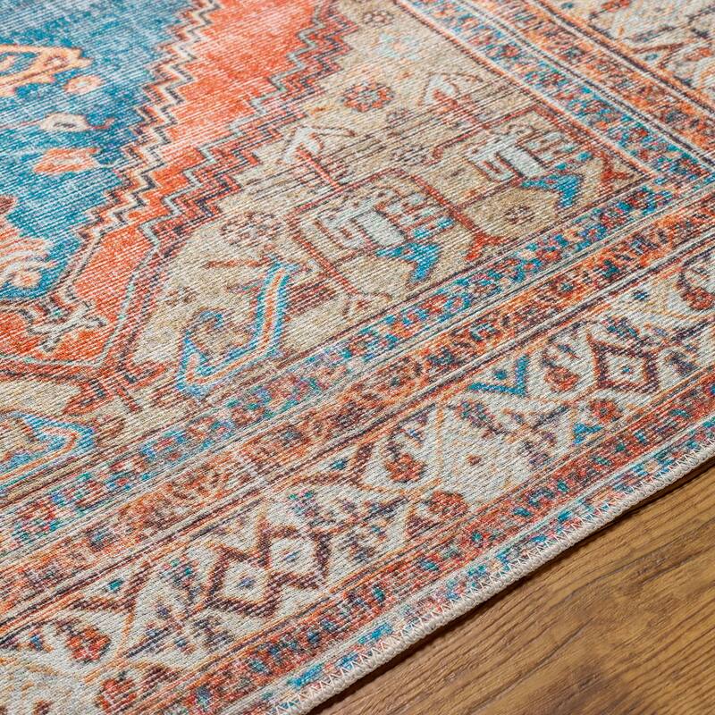 Livabliss Alaiya Traditional Medallion Machine Washable Area Rug