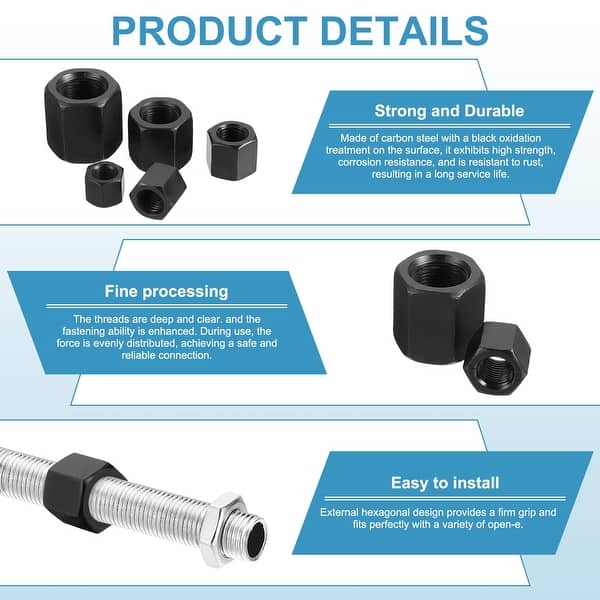 Écrous Longs Laiton Filetés - Diverses Tailles M1.6 à M12 - Pour Assemblage, Bricolage