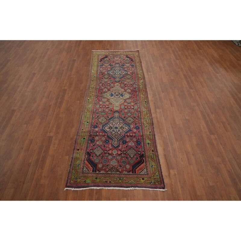 Hand Knotted Oriental 100% Wool Carpet Traditional Tribal Multi-Colored Ardebil Runner Rug - 10' 0'' X 3' 5''