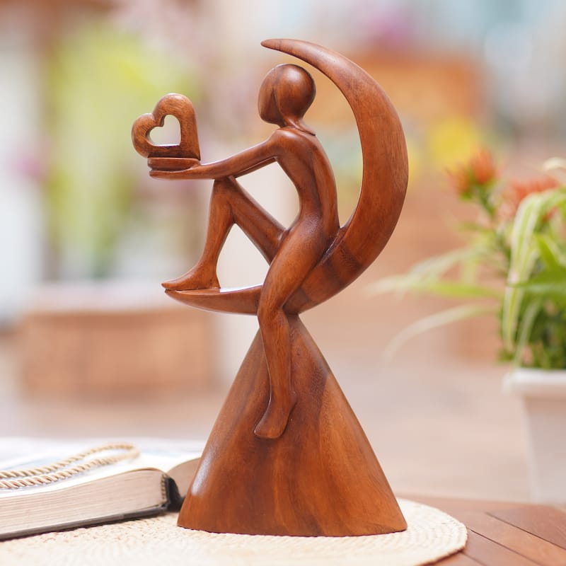 Novica Handmade A Fathers Hope Wood Sculpture