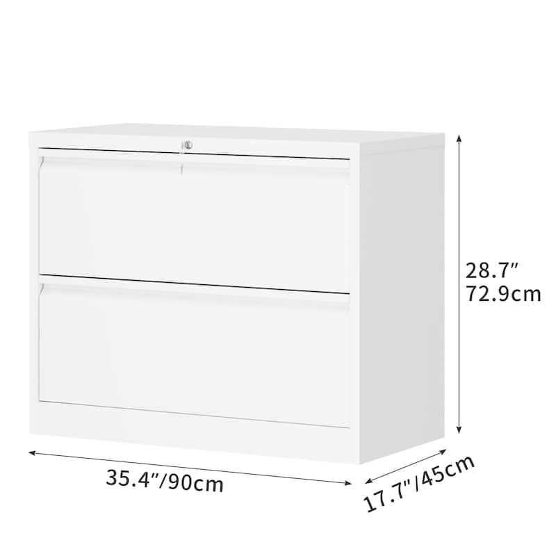 35"W 2/3/4-drawer Lateral Locking Steel File Cabinet for A4, Legal, Letter