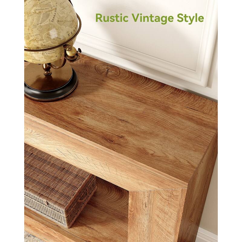 47 Inches Rustic Sofa Console Table with Storage Shelf for Entryway