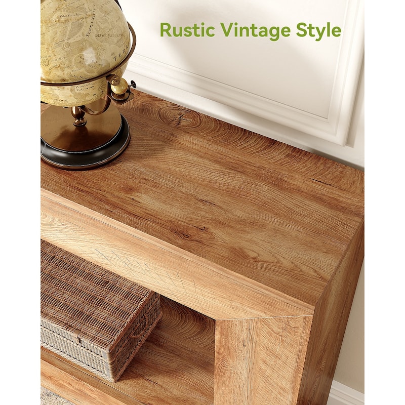 47 Inches Farmhouse Wooden Console Table with Storage