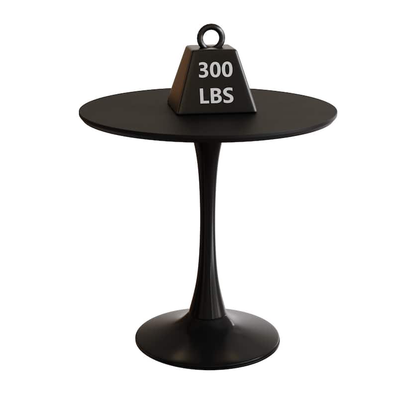 31.5" Black Round Dining Table, Tulip Table Kitchen Dining Table 2-4 People with MDF Table Top & Pedestal Base