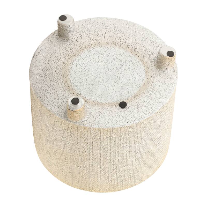 Sagebrook Home Diameter, Ceramic Footed Scratched Planters, Set of Two, Champagne Finish, Stylish and Versatile - 6" x 6" x 6"
