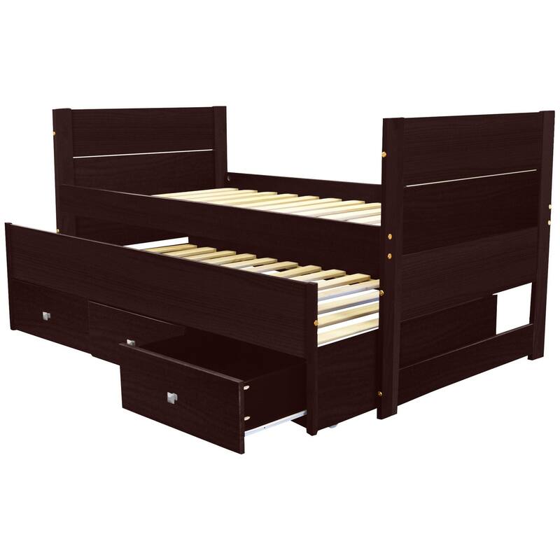 Taylor & Olive Begonia Twin Bed with Twin Trundle & 3 Built in Drawers