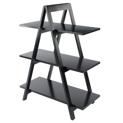 Aaron 3-Tier A-Frame Shelf, Black - 30.12 x 15.28 x 38.39 inches
