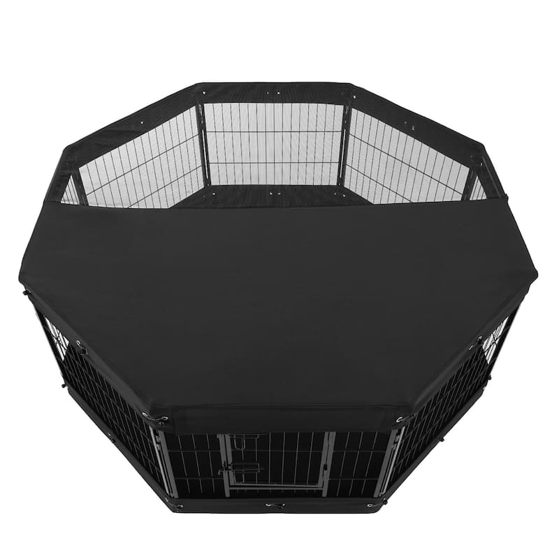 Foldable Dog Playpen 8 Panels Metal Pet Exercise Pen with Storage Bag