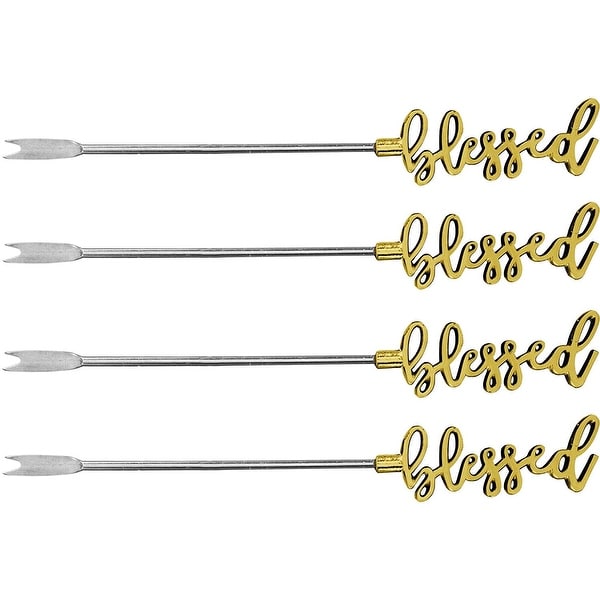 Palais Essentials Stainless Steel Cocktail Picks - Reusable Wedding Martini Picks - Set of 4-5.25 Inches Long. Opens flyout.