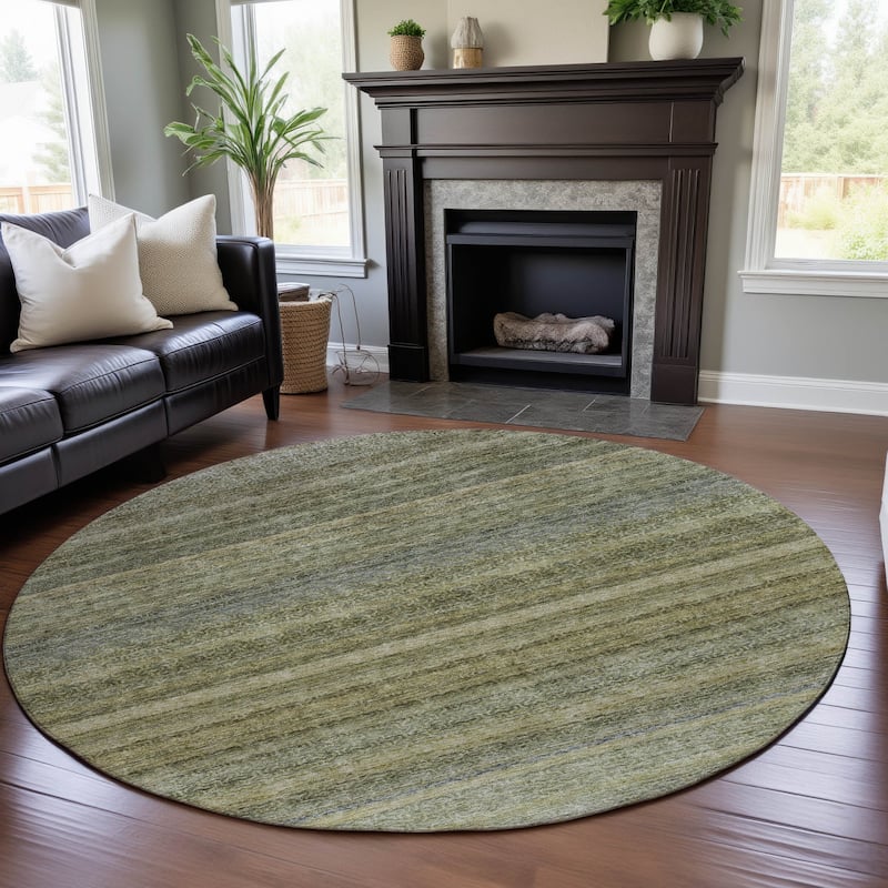 Premium Washable Super Soft Ombre Tribal Mayfield Rug - Aloe - 8' x 8'