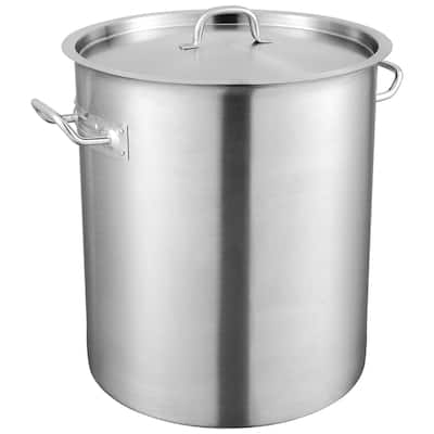 Stainless Steel Stockpot, 42 Quart Large Cooking Pots, Multipurpose Cookware Sauce Pot with Lid & Handle