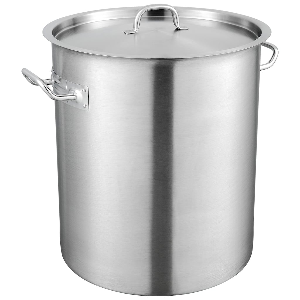 Stainless Steel Stockpot, 42 Quart Large Cooking Pots, Multipurpose Cookware Sauce Pot with Lid & Handle