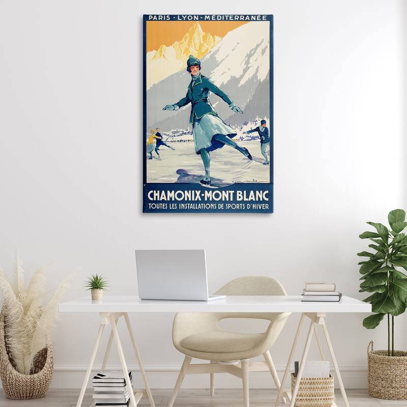 Stupell Vintage Ice Skating Advertisement Canvas Wall Art Design By Marcus Jules