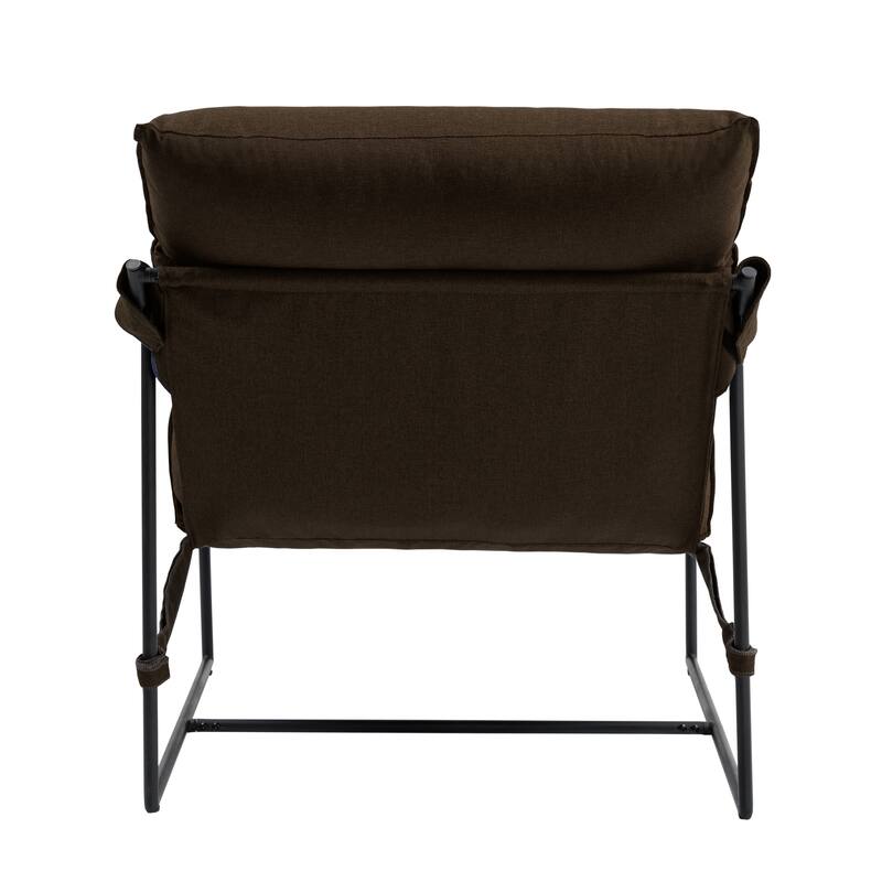 Metal Framed Sling Accent Chair with Bag Cushion