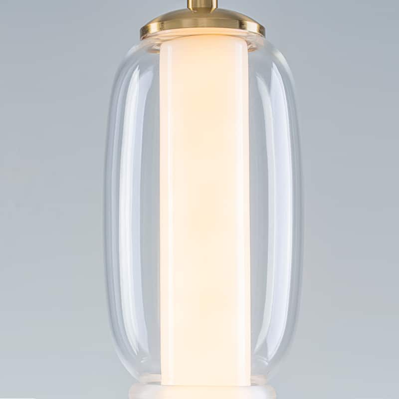 Starsky LED 3000K Tiered Clear Glass Pendant - Gold